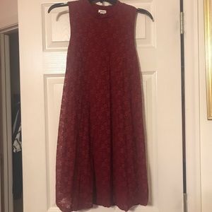 Sleeveless red dress